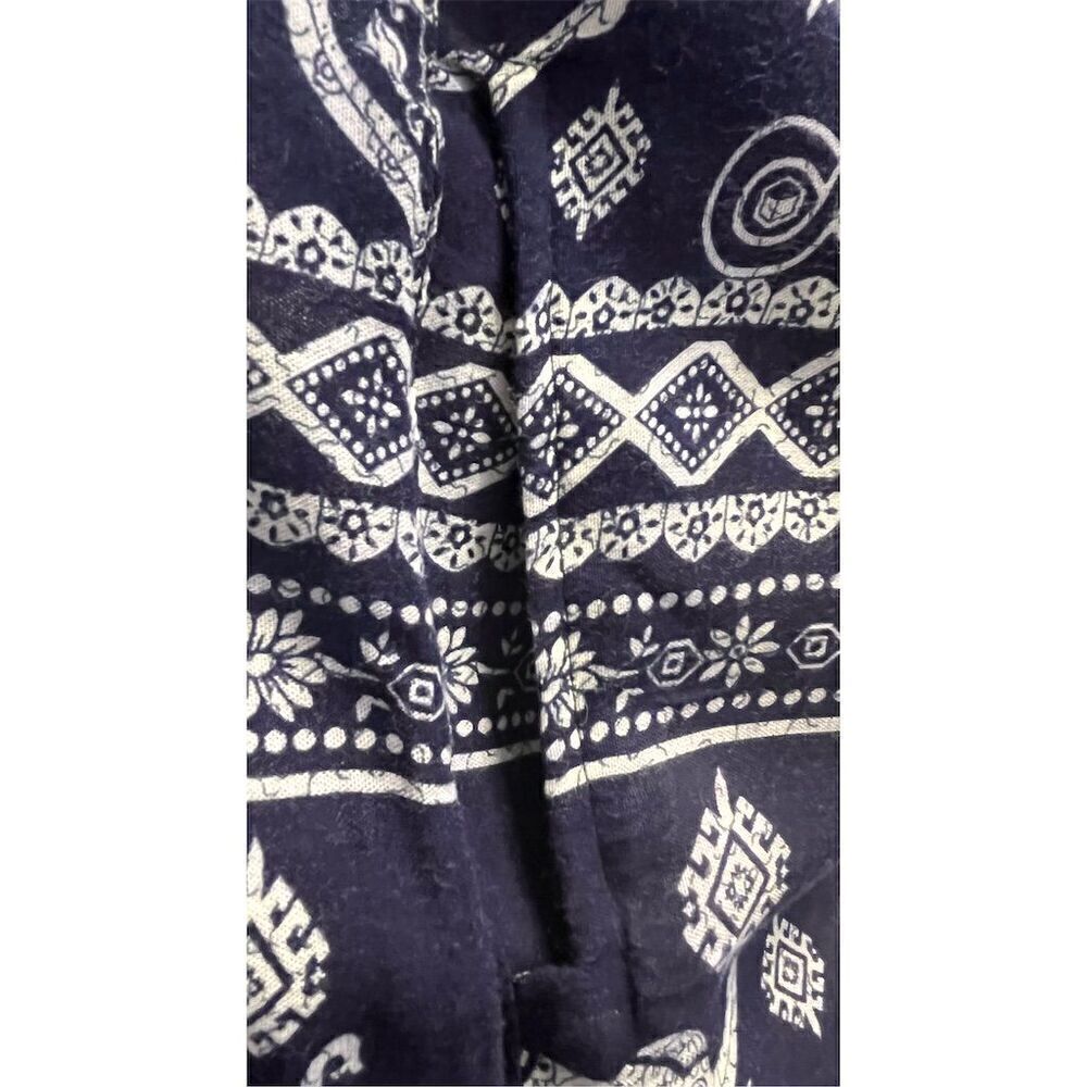 Unisex Harem Pants L Blue Geometric Elephant Bohemian Hippie Tapered Earthy Y2K - Picture 5 of 10